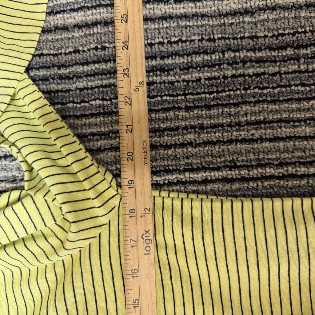 Anthropologie t.la Women S Yellow Black Stripe 3/4 Sleeve Scoop Neck Top