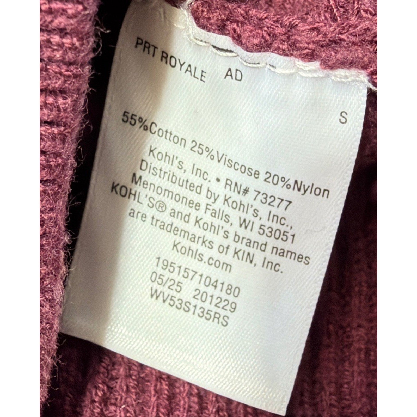 Women's S Simply Vera Vera Wang Snap Sweater Dolman Knitted Pullover NWT