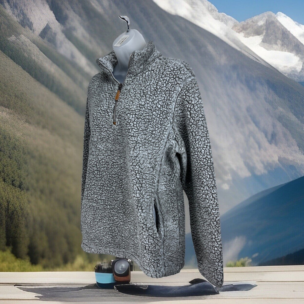 Katydid Gray Frosty Tipped Sherpa Pullover Size Medium