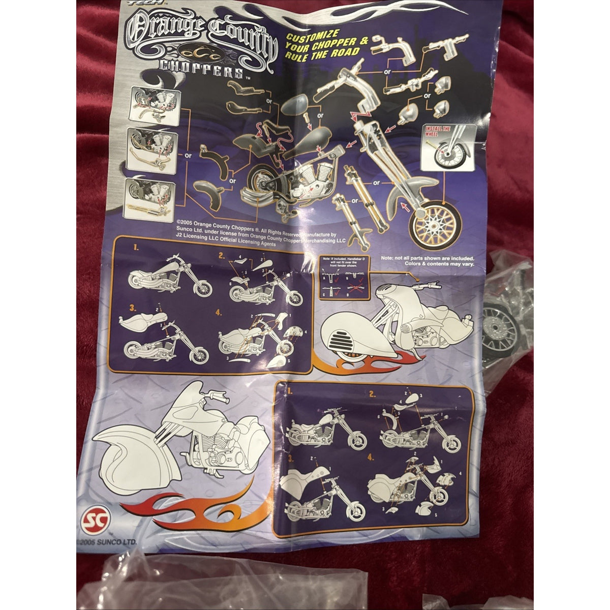 2005 *7 IN 1 CUSTOM ORANGE COUNTY MOTORCYCLE CHOPPER KIT *NEW* Open Box #366245
