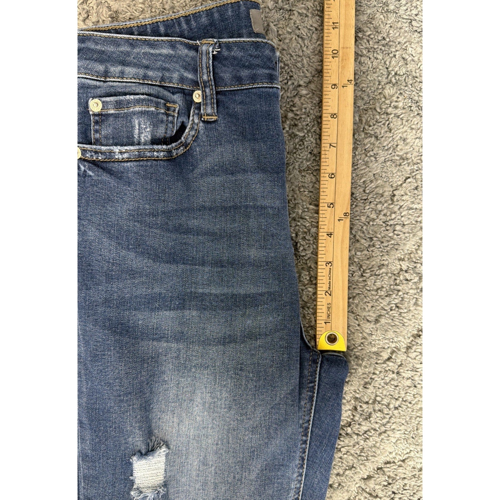 Just USA Womens High Rise Skinny Jeans Size 10 Blue Distressed