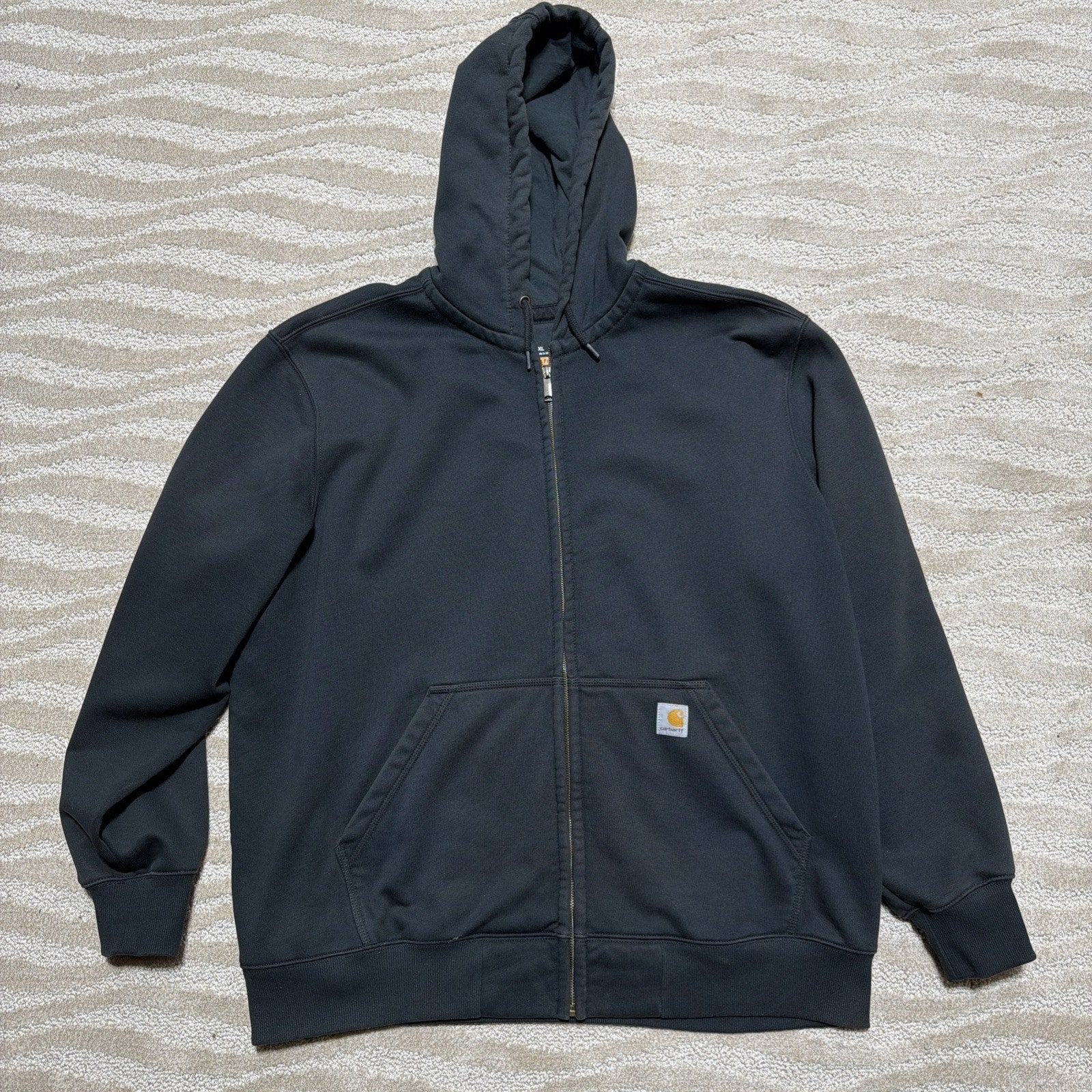 Carhartt Rain Defender Black Hooded Full Zip Thermal Fleece Hoodie 2XL