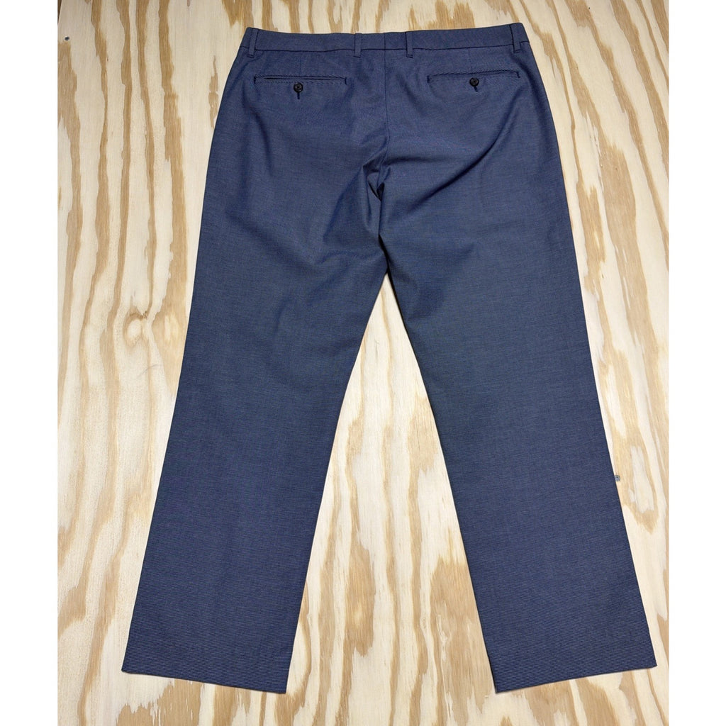 Bonobos Dress Pants Wednesday Blue Micro stripe Slim Straight Size 36x28.5 Hem