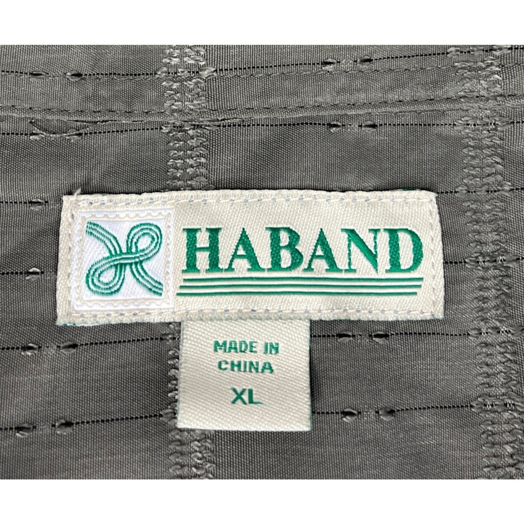 Vintage Haband Embroidered Green Button Up Shirt Size XL