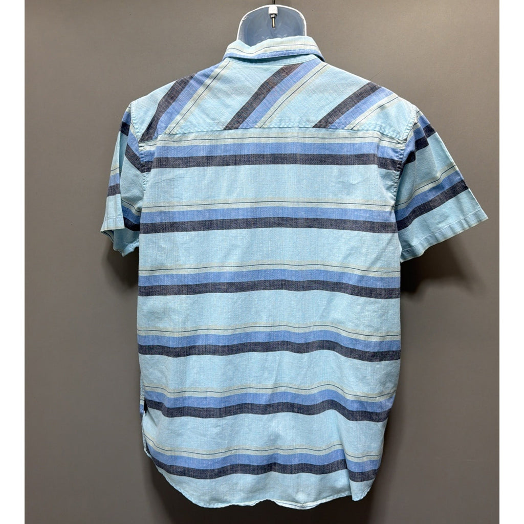 Patagonia Bluffside Shirt Mens L Blue Striped Short Sleeve Lightweight Button Up