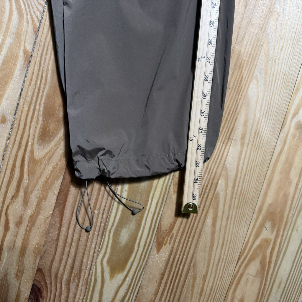 Athleta Women’s M Taupe Parachute Pants Wide Leg Drawstring Hem Zip Pockets