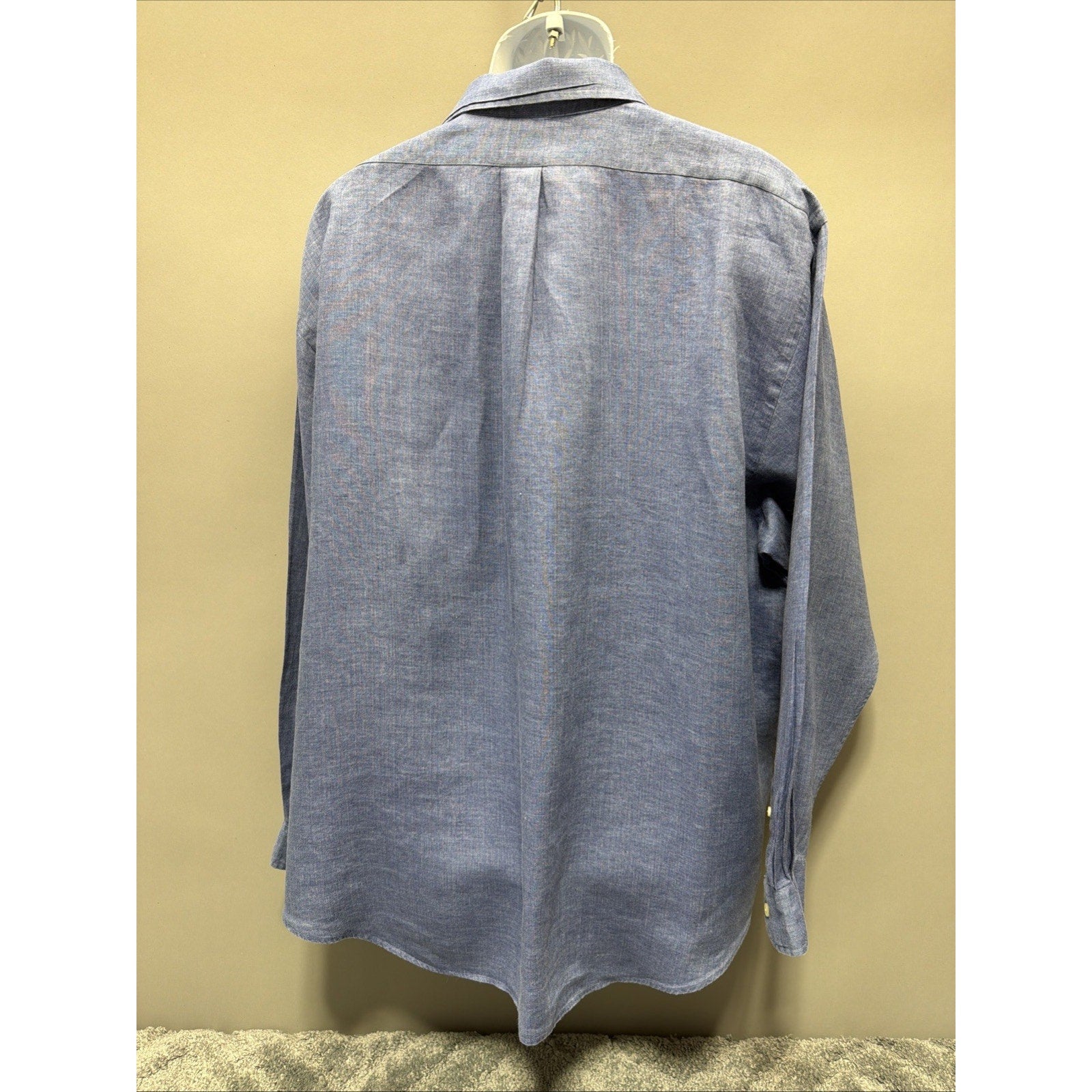 Brooks Brothers Irish Linen Button Up Shirt Mens Size XXL Blue Traditional Fit