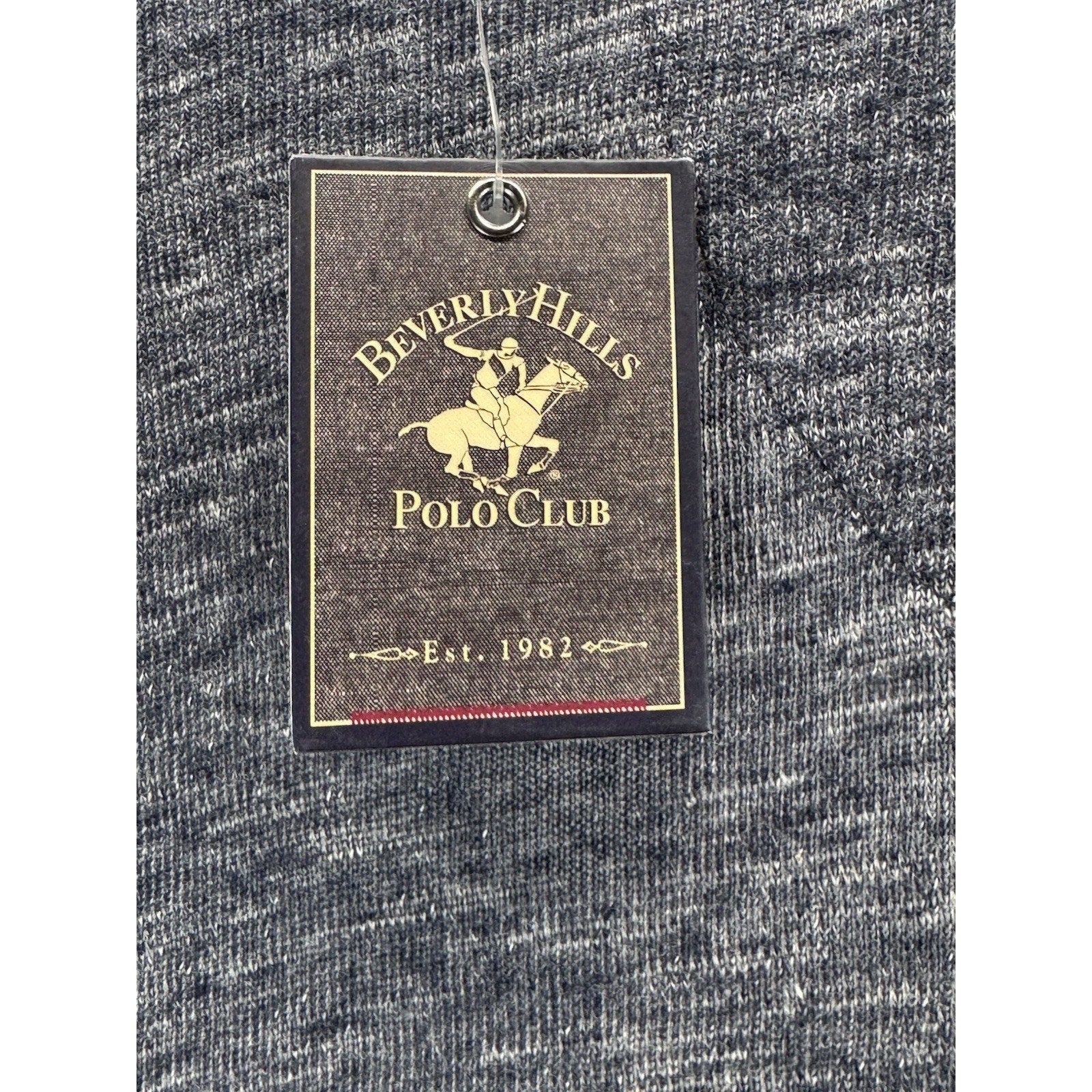 Beverly Hills Polo Club Thermal Henley Heathered Blue Pullover Shirt Men’s L NWT