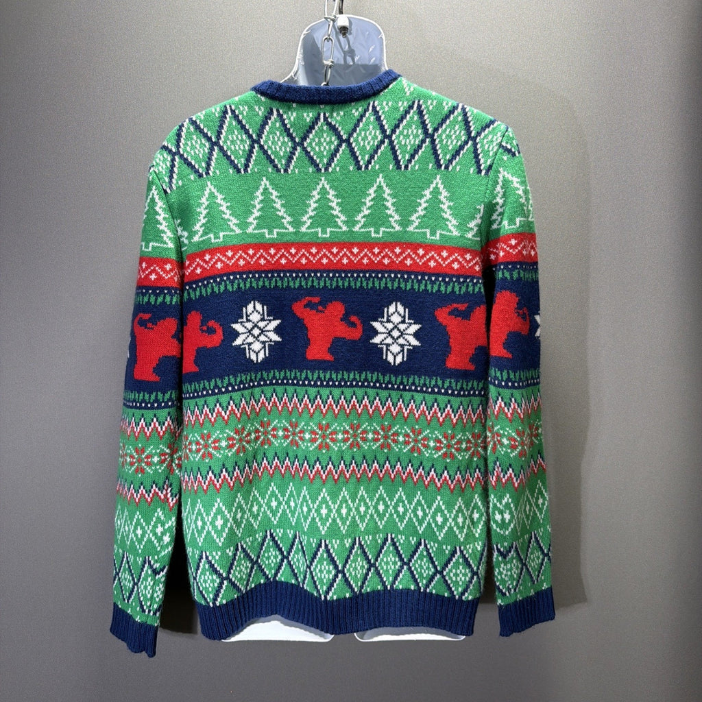 Blizzard Bay Mens Ugly Christmas Sweater North Swole Bodybuilder Drink Pocket M