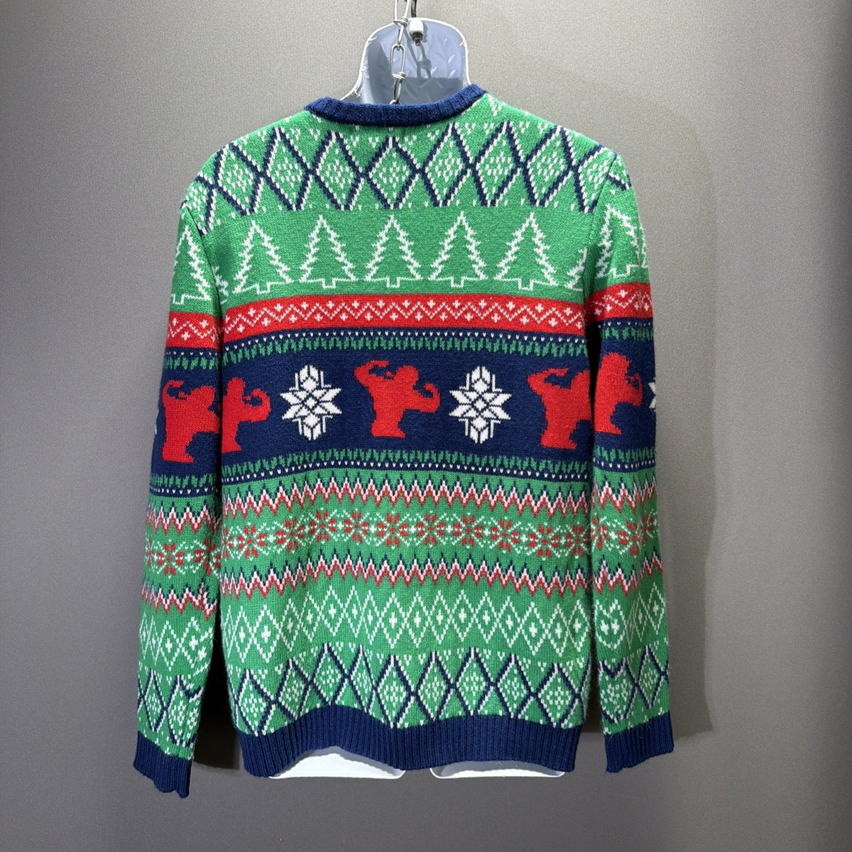 Blizzard Bay Mens Ugly Christmas Sweater North Swole Bodybuilder Drink Pocket M