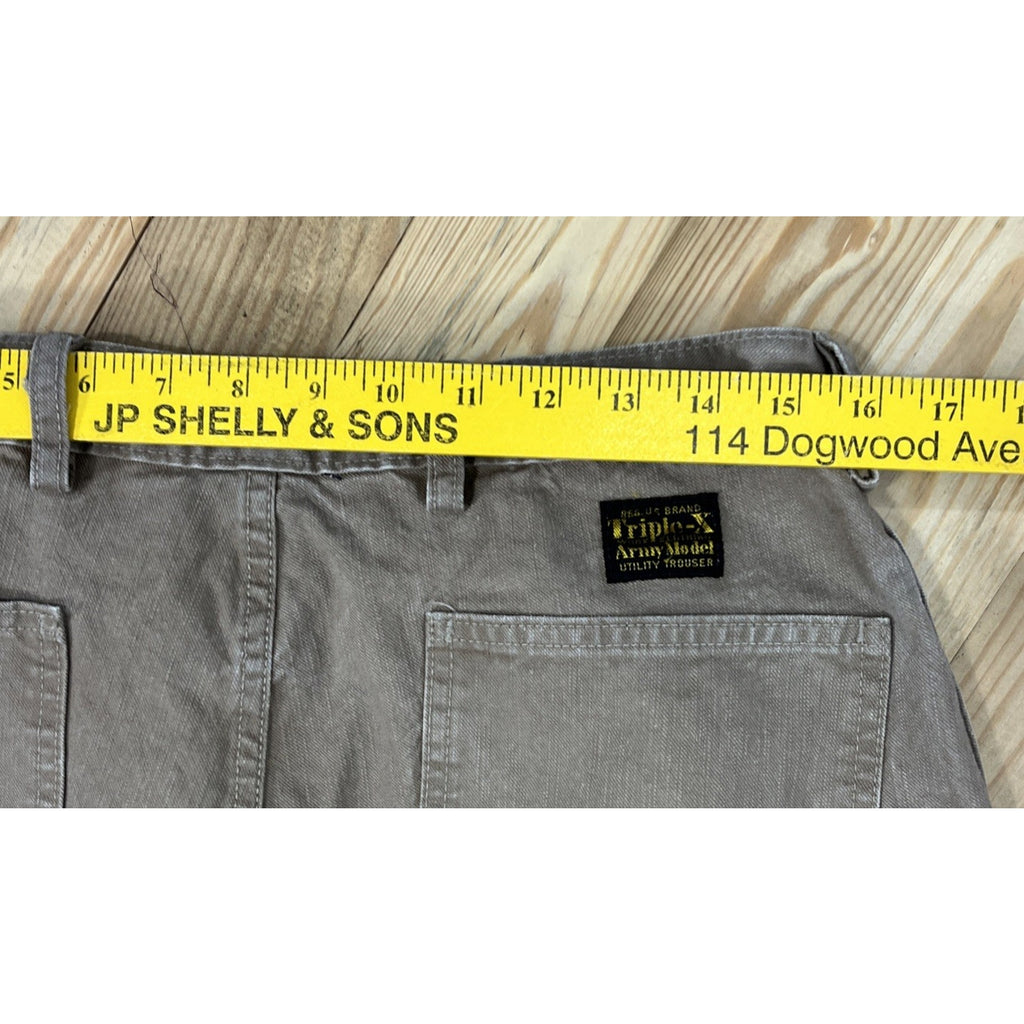 Vtg Triple X By Lucky Brand Army Model Utility Trouser Shorts Made In USA Sz 34