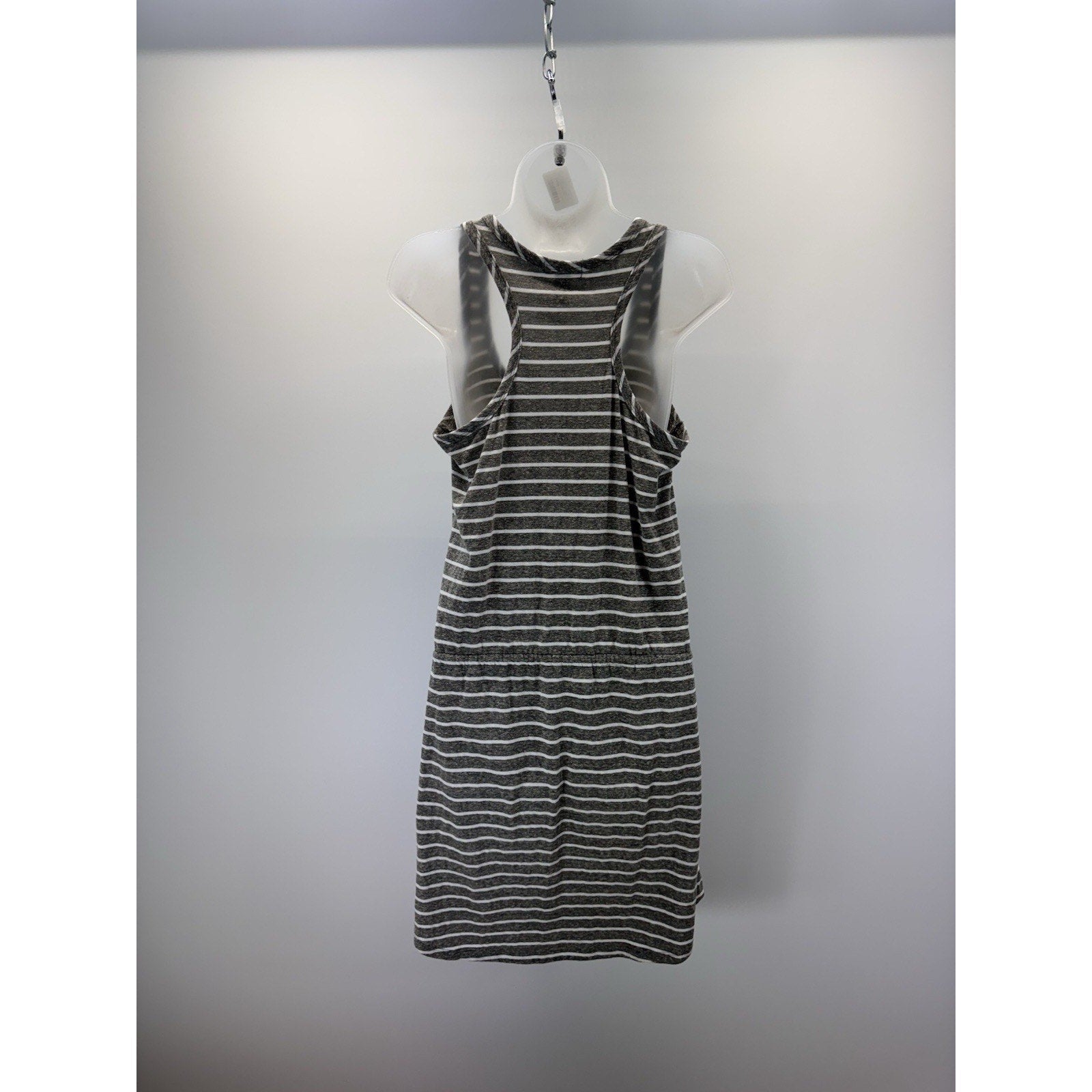 GAP Grey White Stripe Sleeveless Cotton Summer Sun Dress M 34” Soft and Comfy
