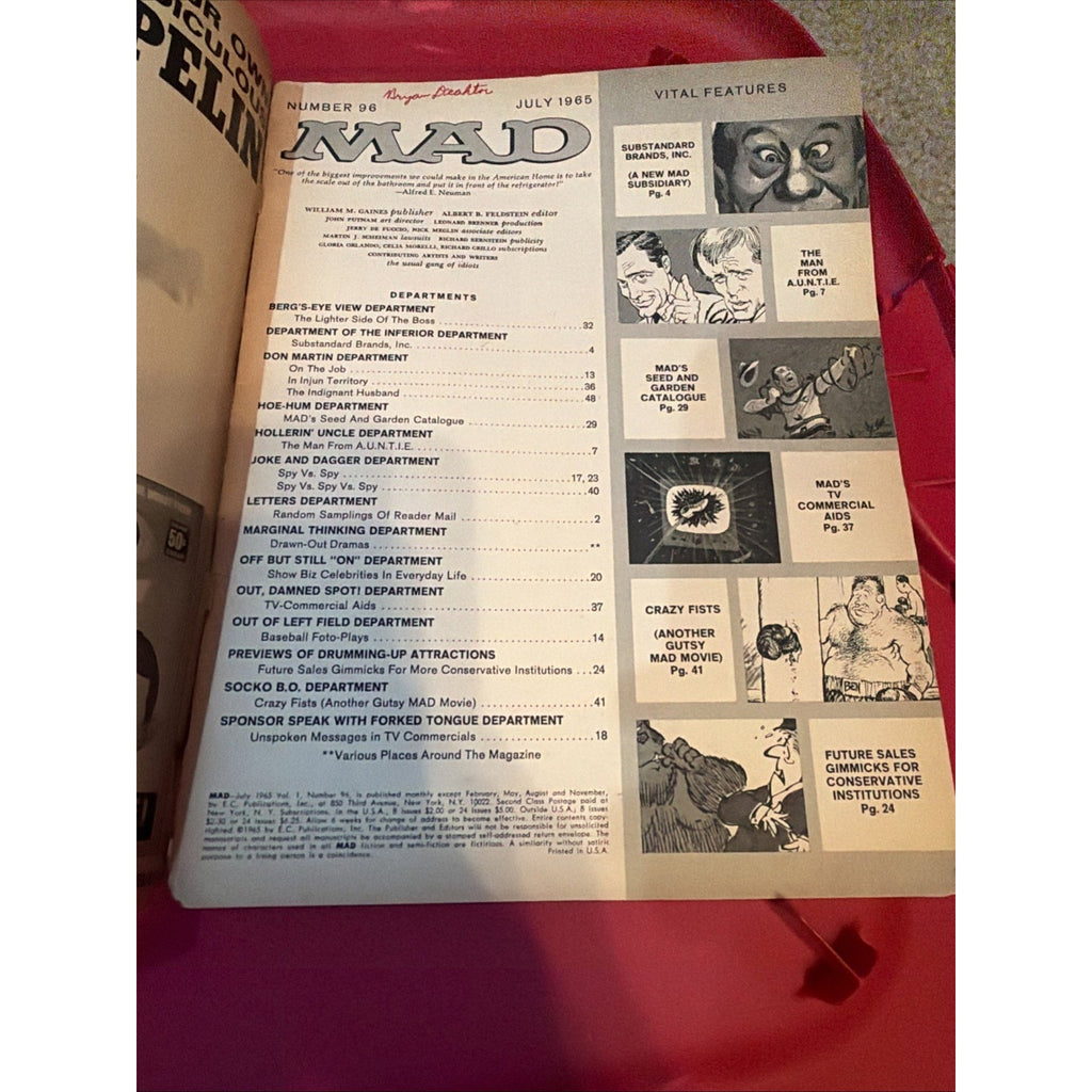 MAD Magazine #96 July 1965 Middle of the Road Alfred E Neuman Norman Mingo