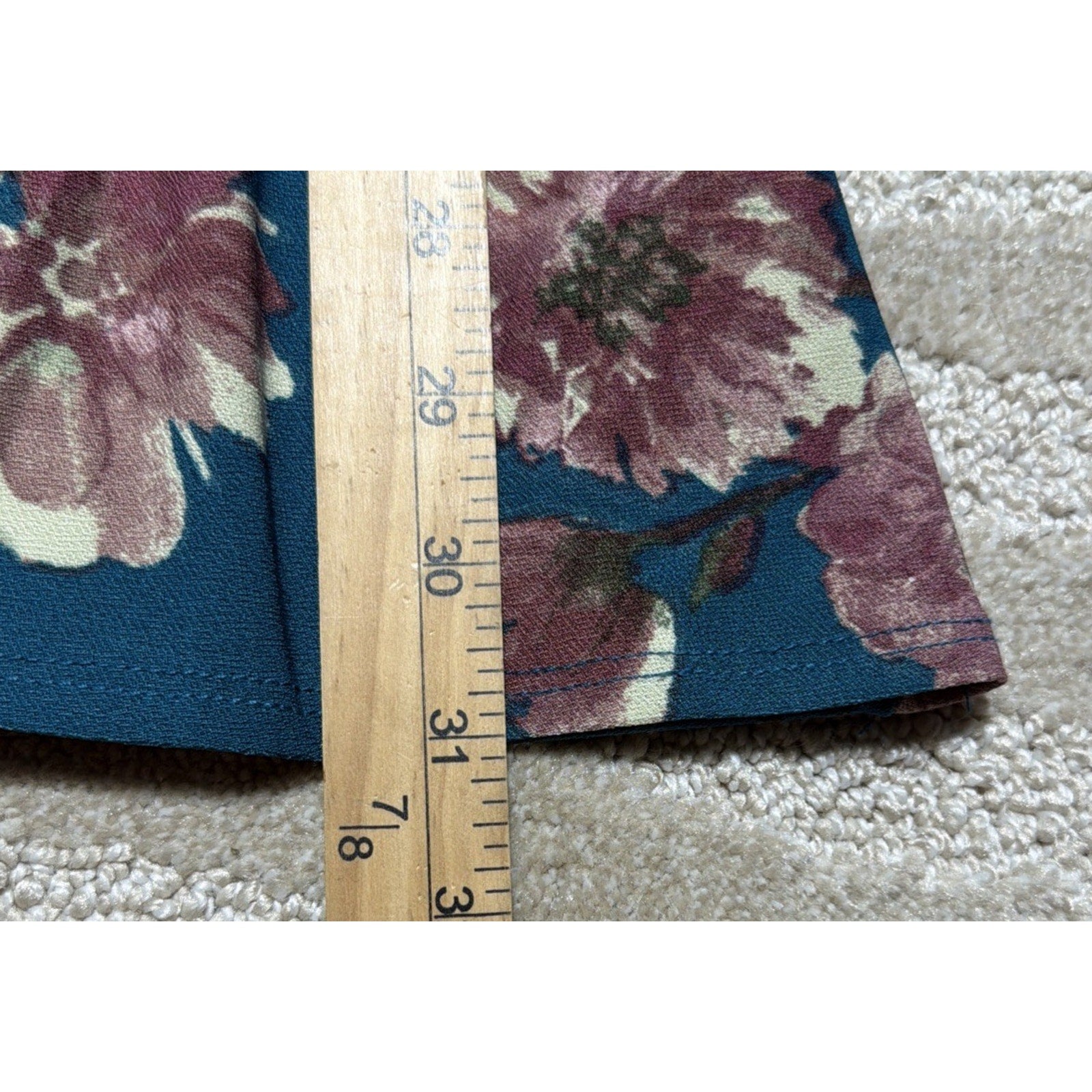 Lily Rose Twist Front Swing Dress Teal Mauve Flowers Floral Midi Dress XL Stretc