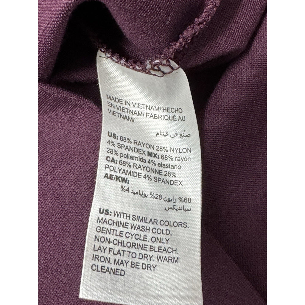 Chicos Sheath Dress Size 00 (US 2) Double Zip Maroon Knit 3/4 Sleeve