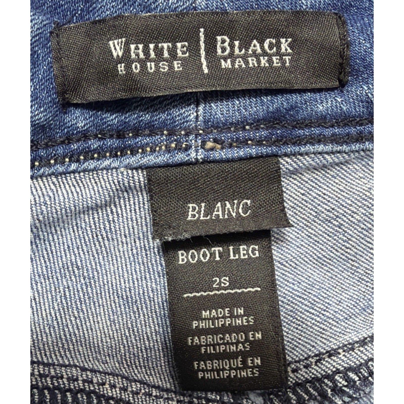 White House Black Market Blanc Bootleg Embellished Jeans Womens Size 2 S 28x30