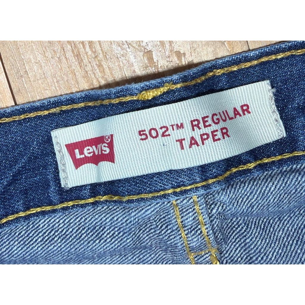 Levi's 502 Regular Taper Distressed Men’s Jeans-Dark Wash/Sz 29x31