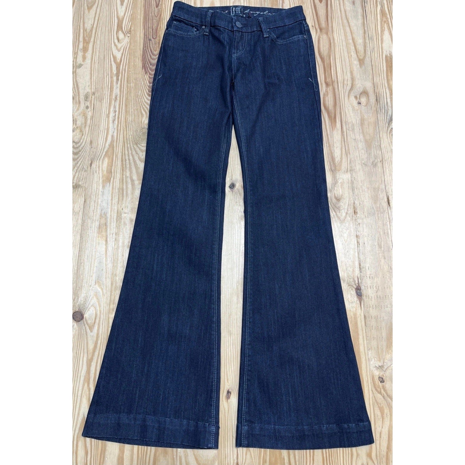 It Jeans Los Angeles Dream Diva Flare Dark Blue Wash Denim Embellished- Sz 27x33