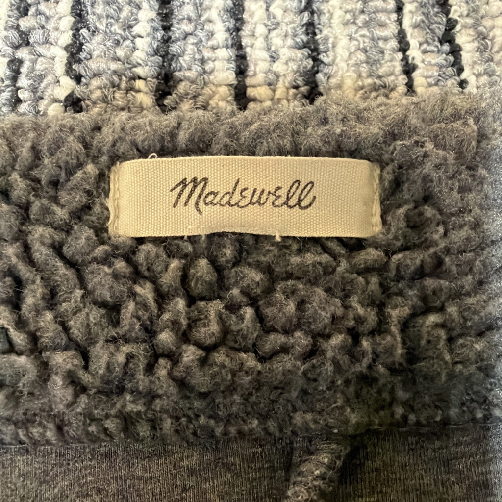 Madewell Bonded Sherpa Cocoon Coat Womens Sz XS Gray Fleece Stretch