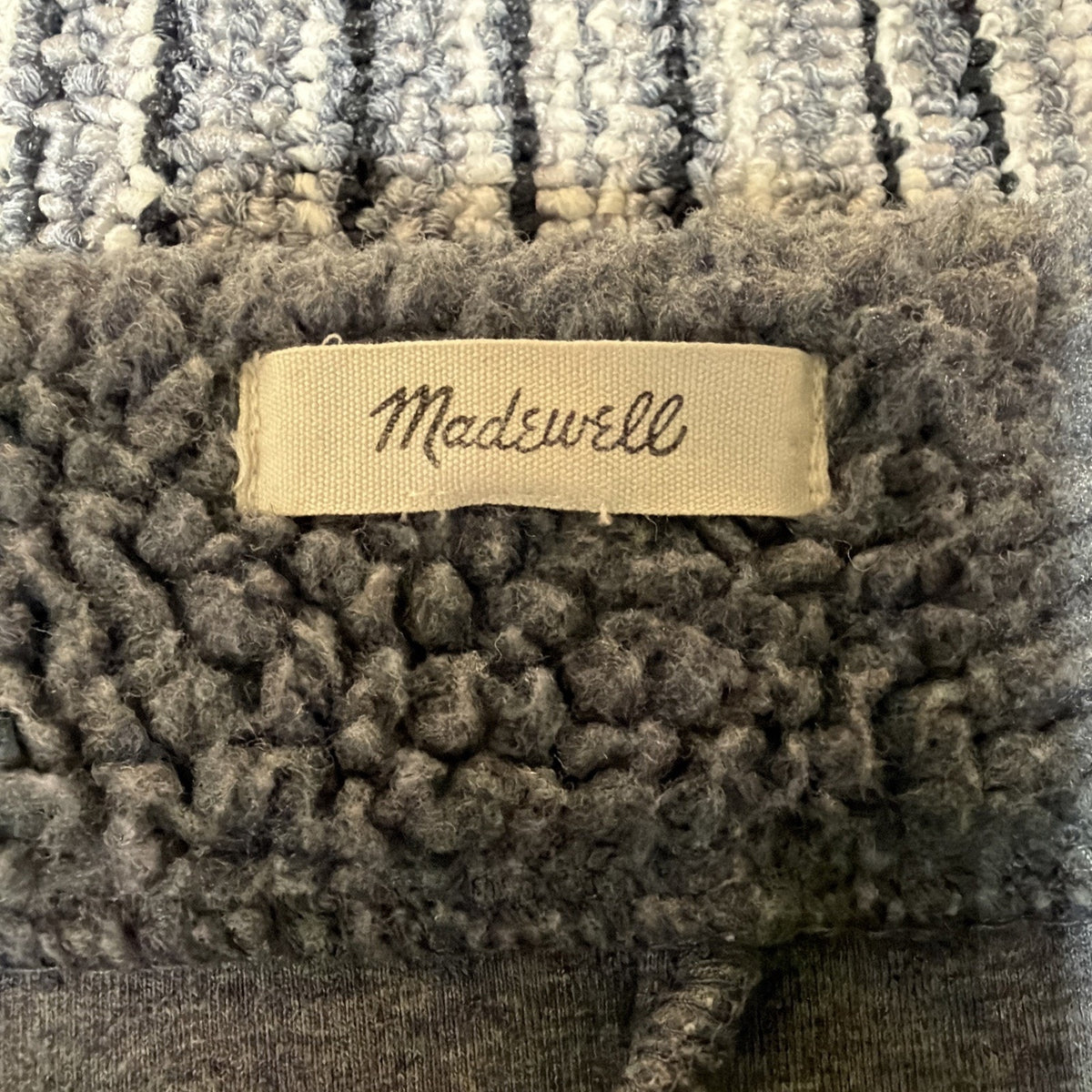 Madewell Bonded Sherpa Cocoon Coat Womens Sz XS Gray Fleece Stretch