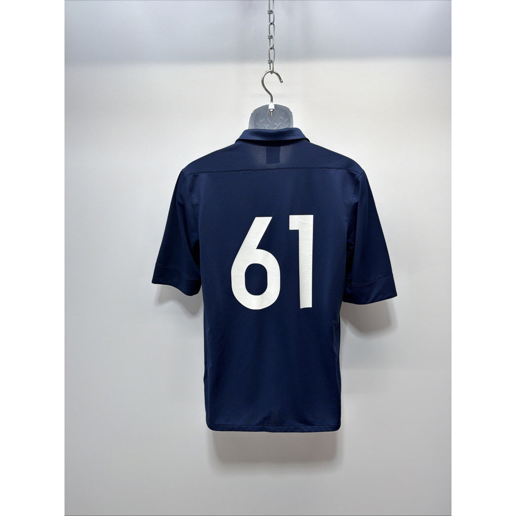 Men's Nike Authentic Team Futbol Soccer Blue Polo Shirt Size L Logo Shield #61