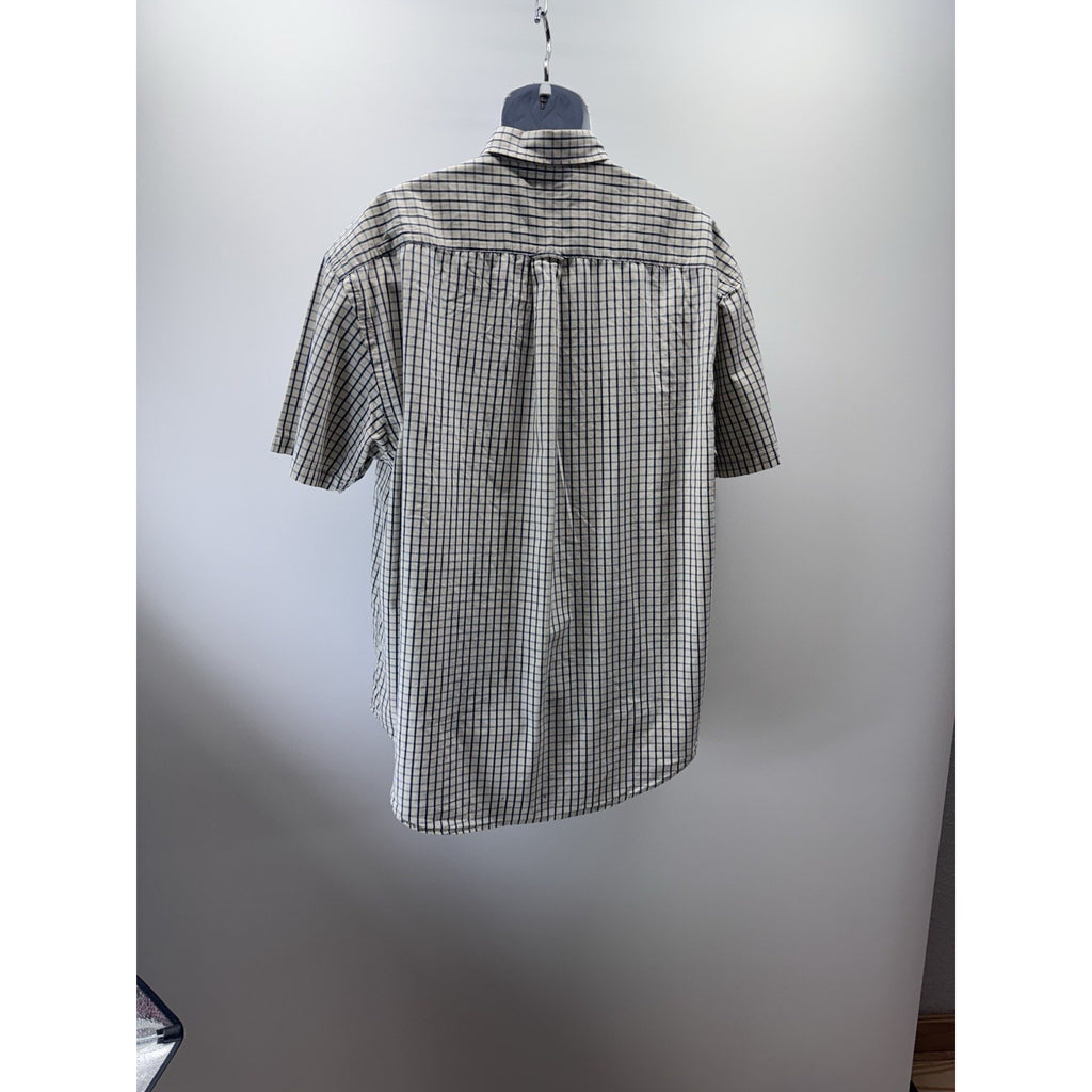 Nautica Short Sleeve Button Up Blue Plaid Shirt Men’s Size X-Large