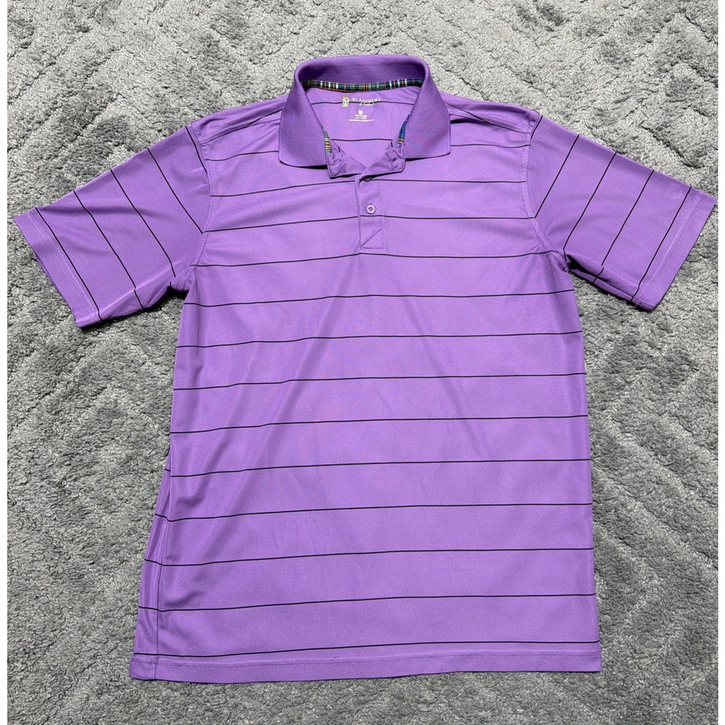 St. Andrews of Scotland Mens Shirt Size M Golf Polo Shirt Purple Sleeve Preppy