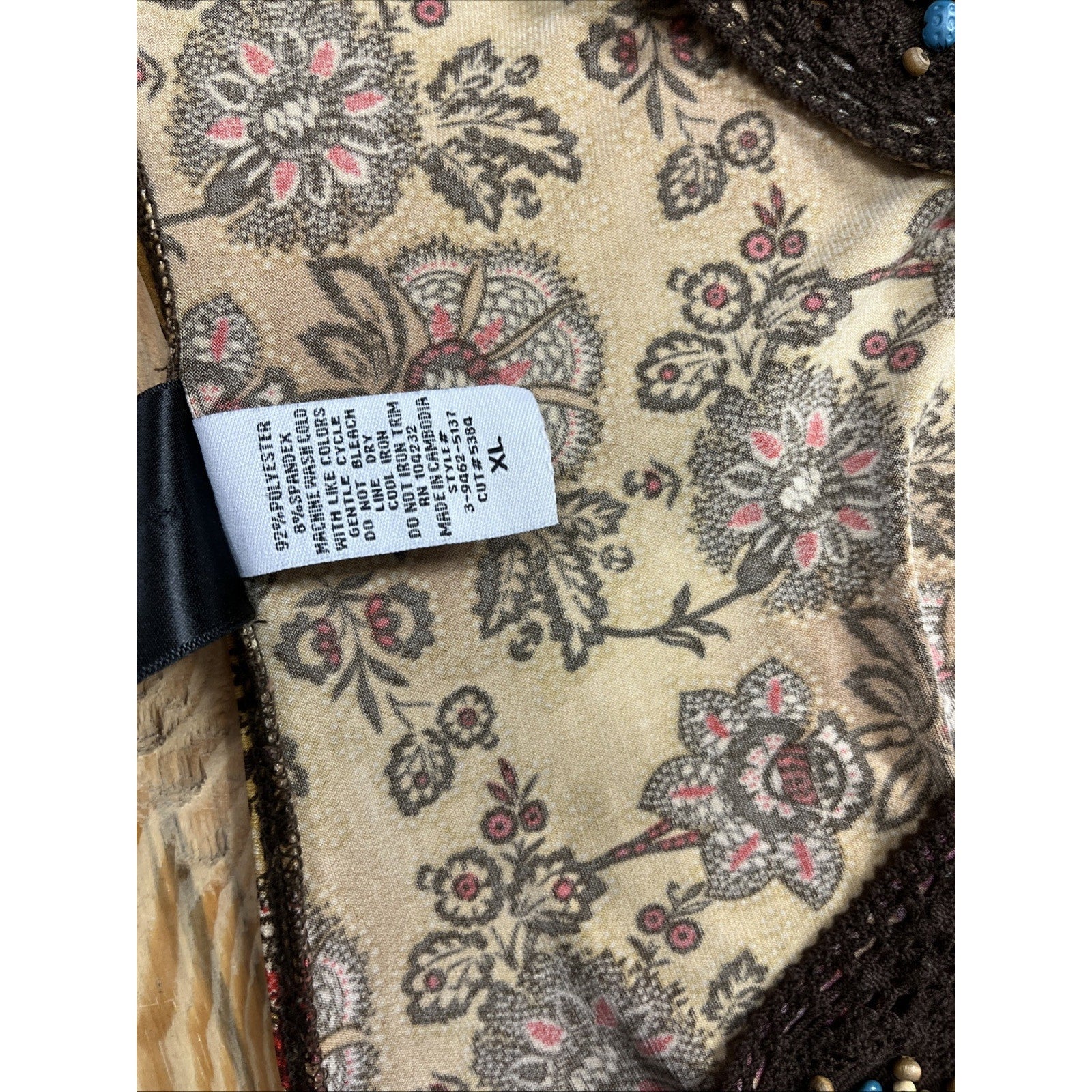 Vintage JTB women's half sleeve multicolor floral stretch tunic top size XL