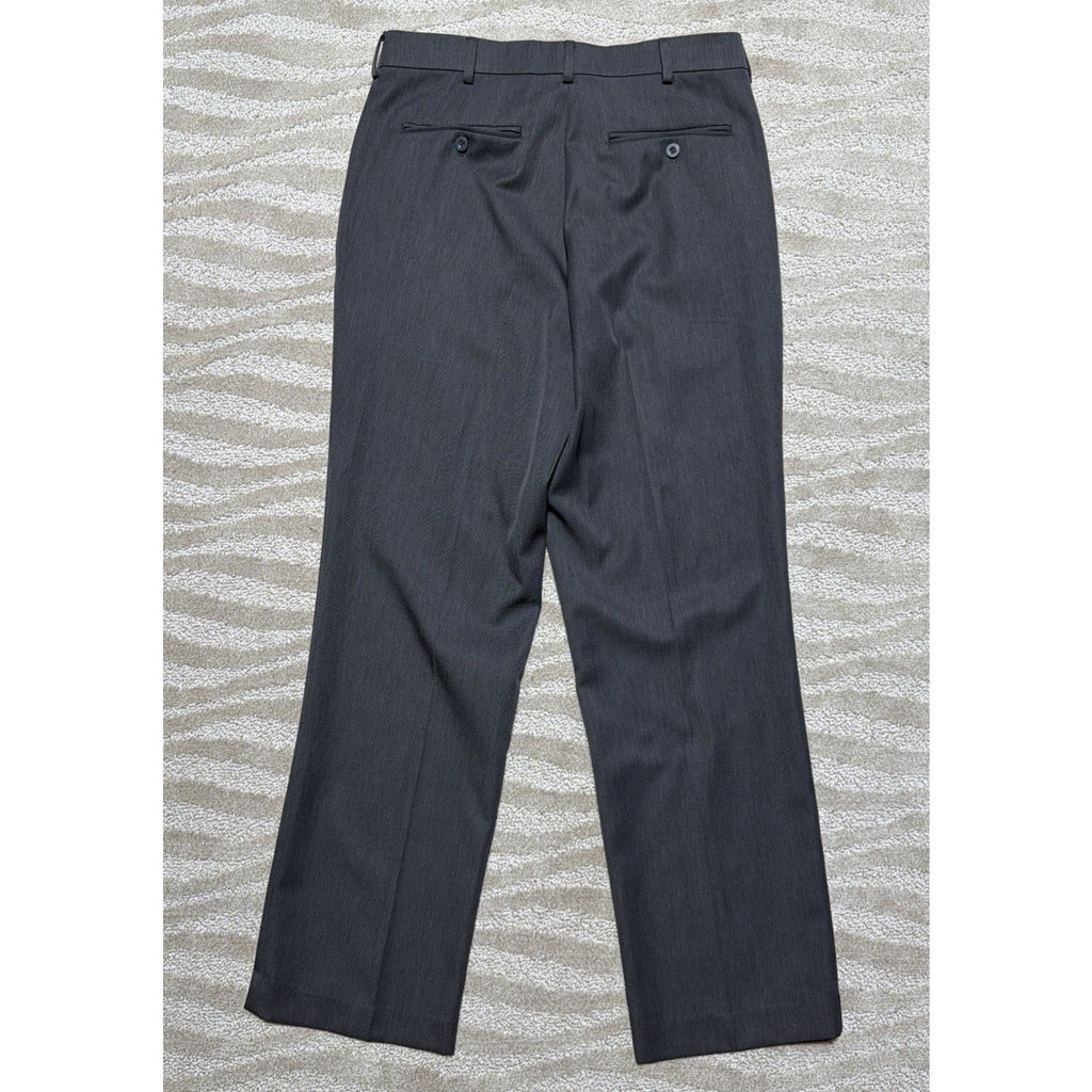 Geoffrey Beene Dress Pants Mens 34x32 Gray Stretch Flat Front