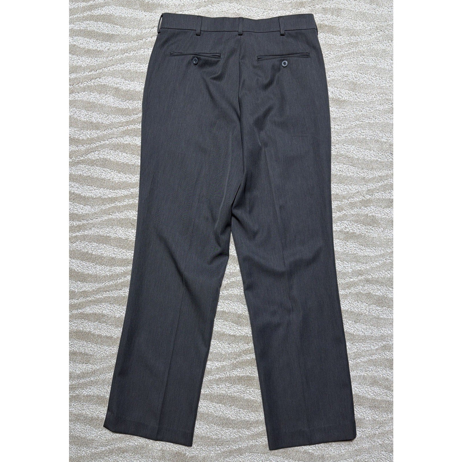 Geoffrey Beene Dress Pants Mens 34x32 Gray Stretch Flat Front