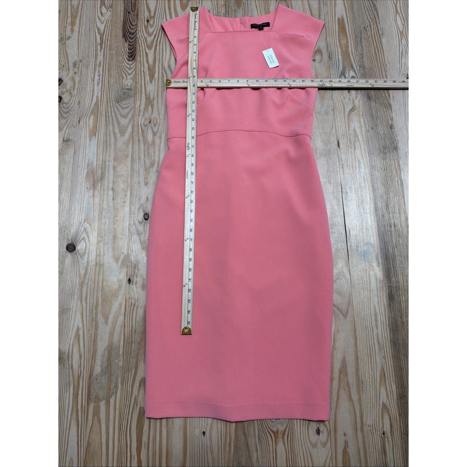 NWT Banana Republic Light Pink Pencil Sheath Dress Sleeveless Square Neck 10