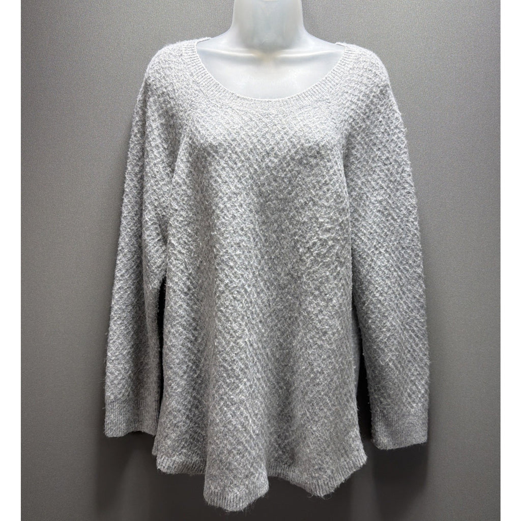 ANN TAYLOR LOFT Women Knit Tunic Sweater Size Large Gray Stretch