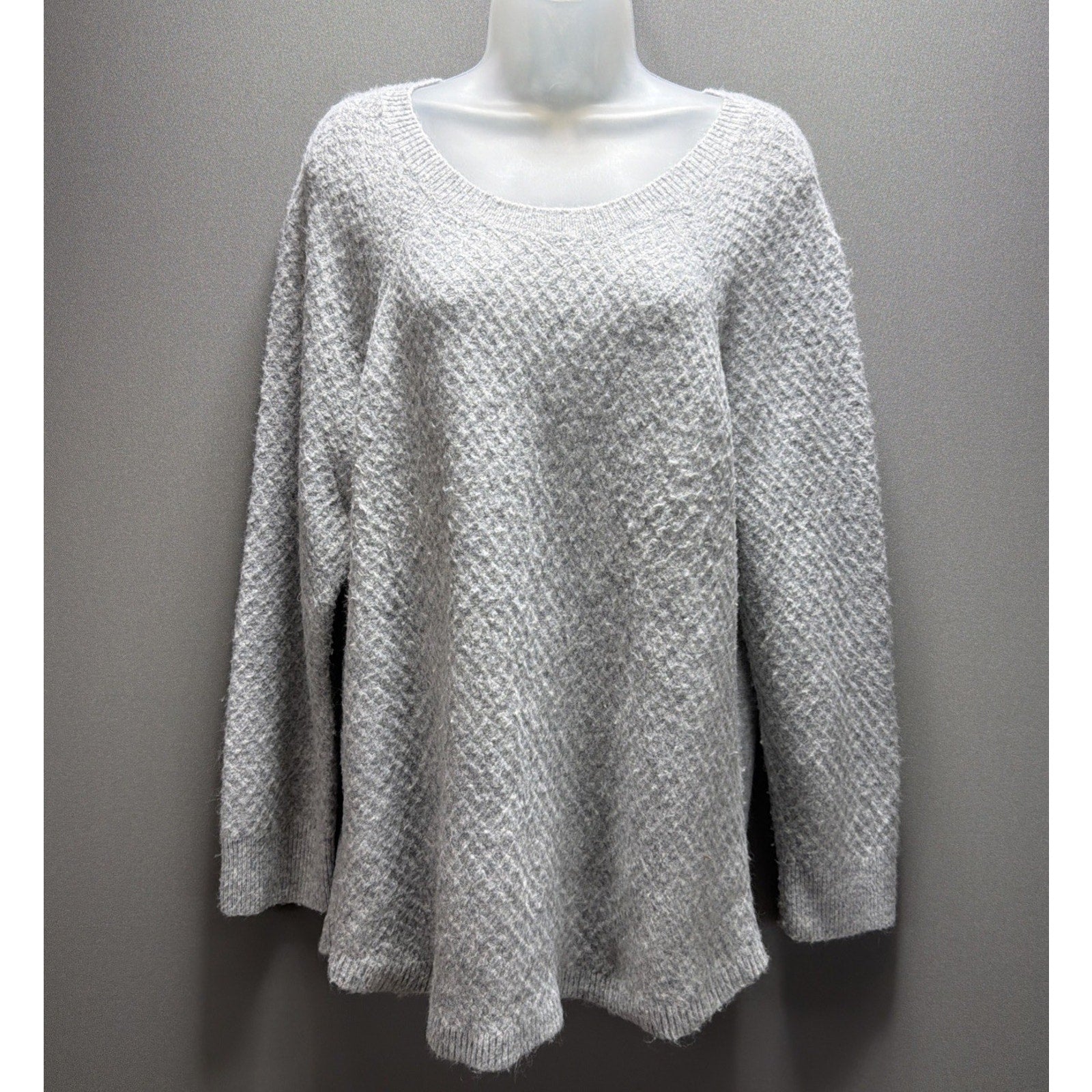 ANN TAYLOR LOFT Women Knit Tunic Sweater Size Large Gray Stretch