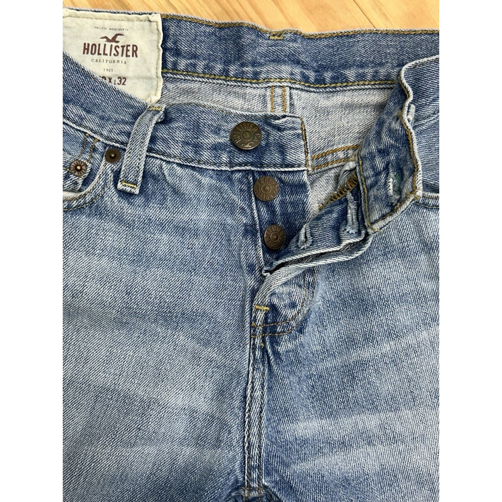 Hollister Jeans Mens 29x32 Blue Classic Straight Button Fly Y2K Denim Casual.