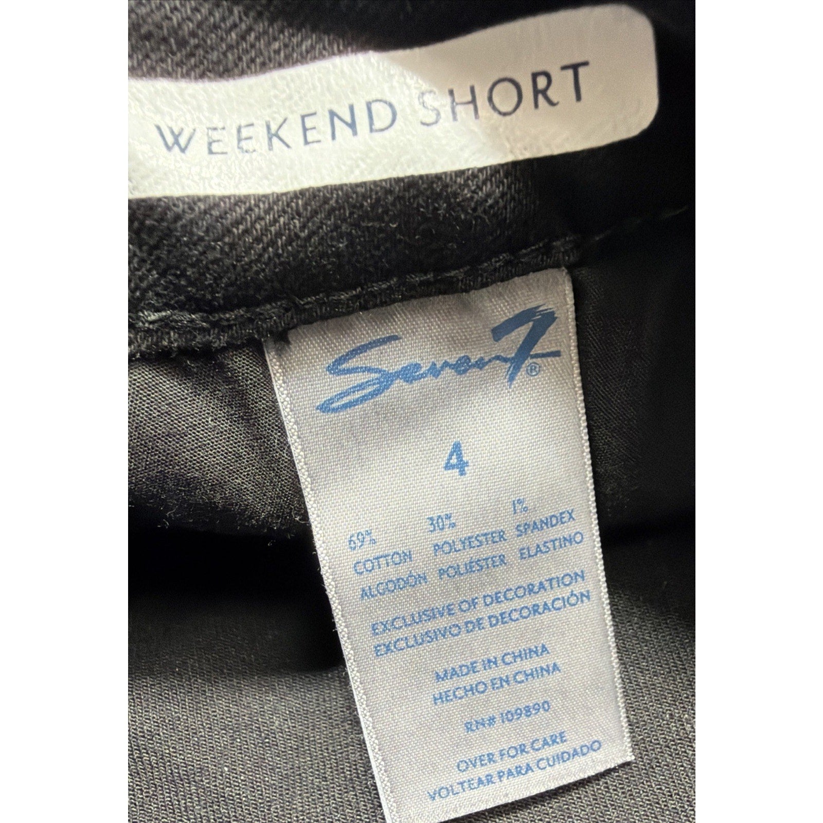 Seven Weekend Shorts Womens Size 4 29x8 Black Cutoff RN109890
