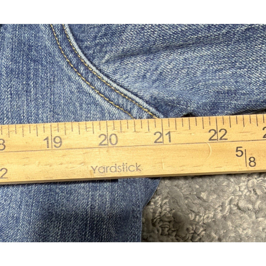 Levis Men's Denim Jacket Blue 100% Cotton Distressed Trucker Double Chest Small