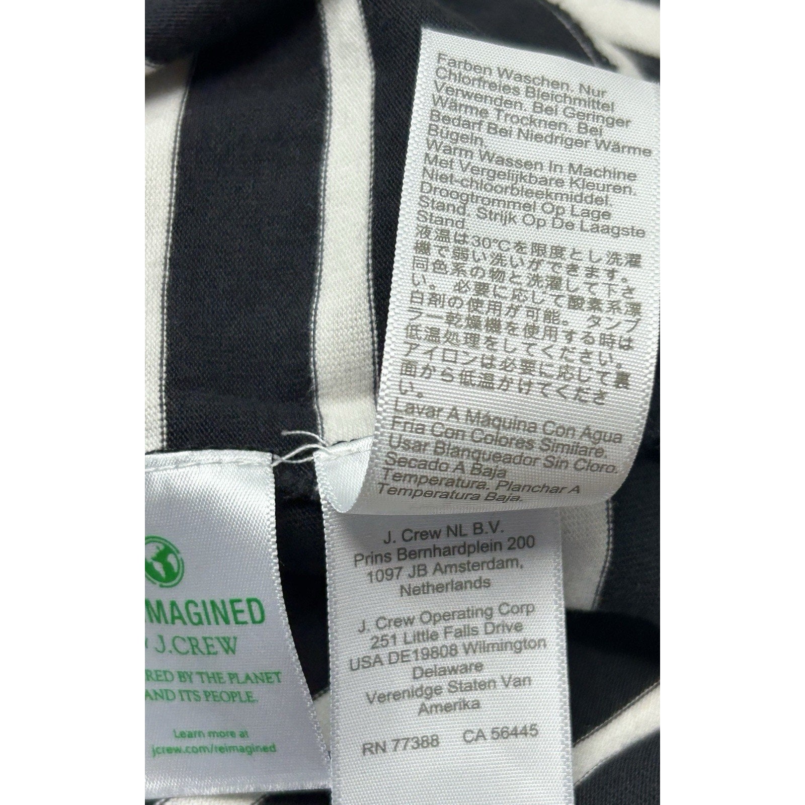 J. Crew Mariner Top Womens S Black White Striped Ruffle Short Sleeve Nautical.