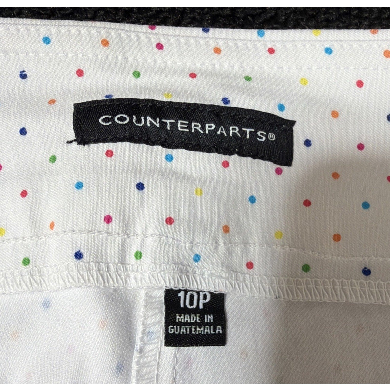 Counterparts Multi Dot Capri Super Stretch Pants Womens Size 10 Pet White NWT