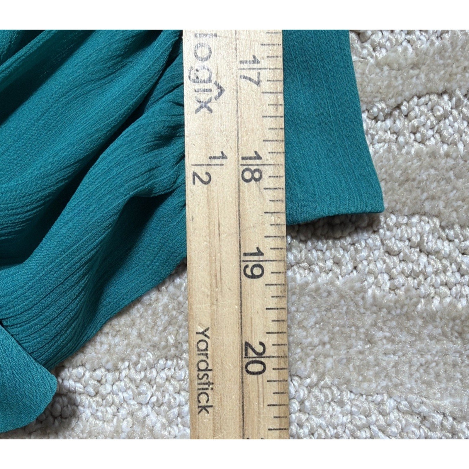 Express V-Neck Faux Wrap Tie Waist Top Size M Turquoise Green Sexy Statement