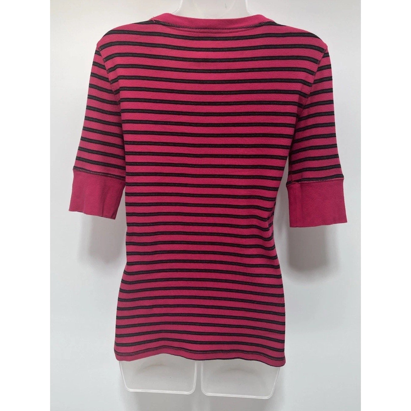 Calvin Klein Performance Women's Quick Dry Pink & Black Striped Top Medium