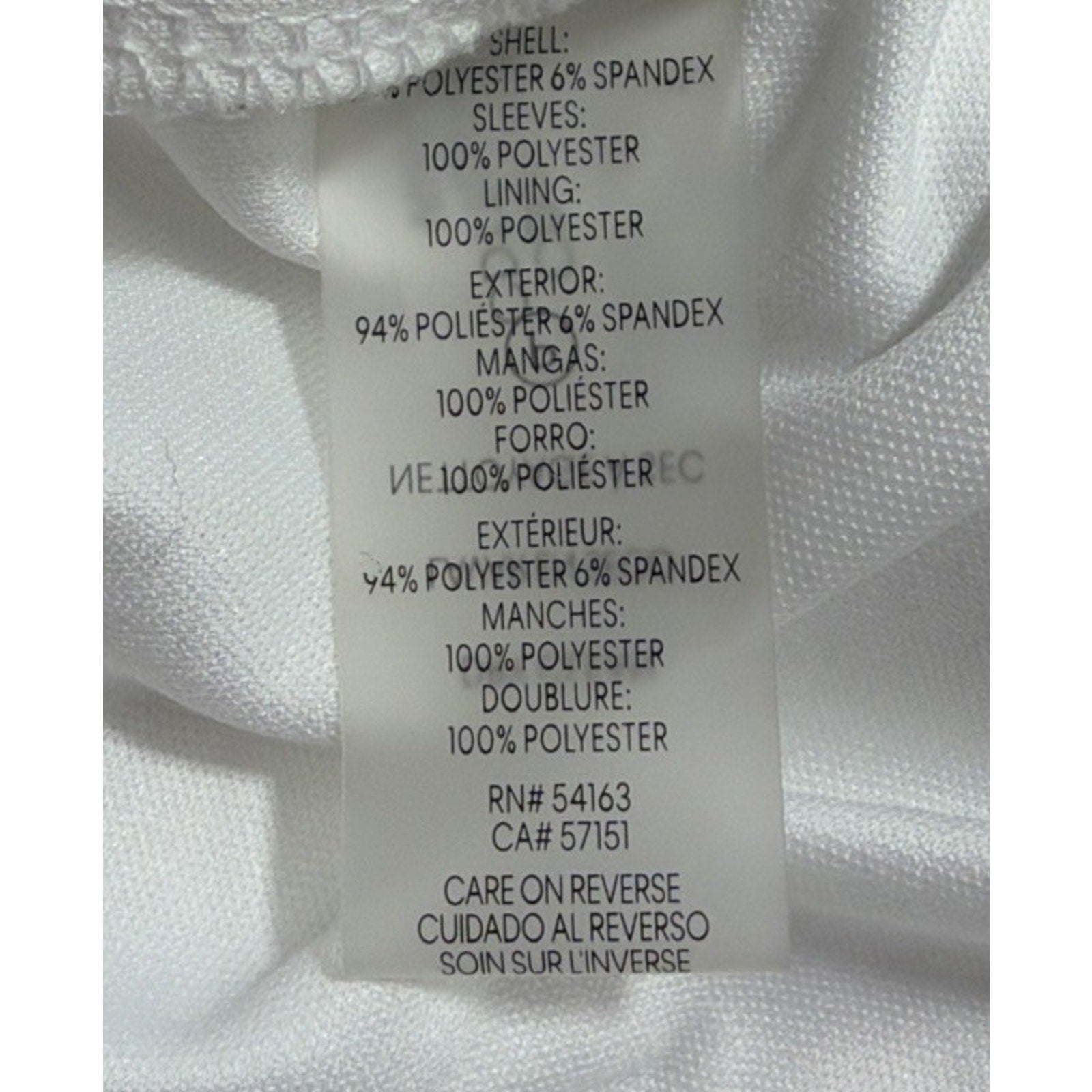 CALVIN KLEIN FLUTTER CHIFFON SLEEVE W/ BUTTONS SHEATH DRESS, WHITE, SIZE 6