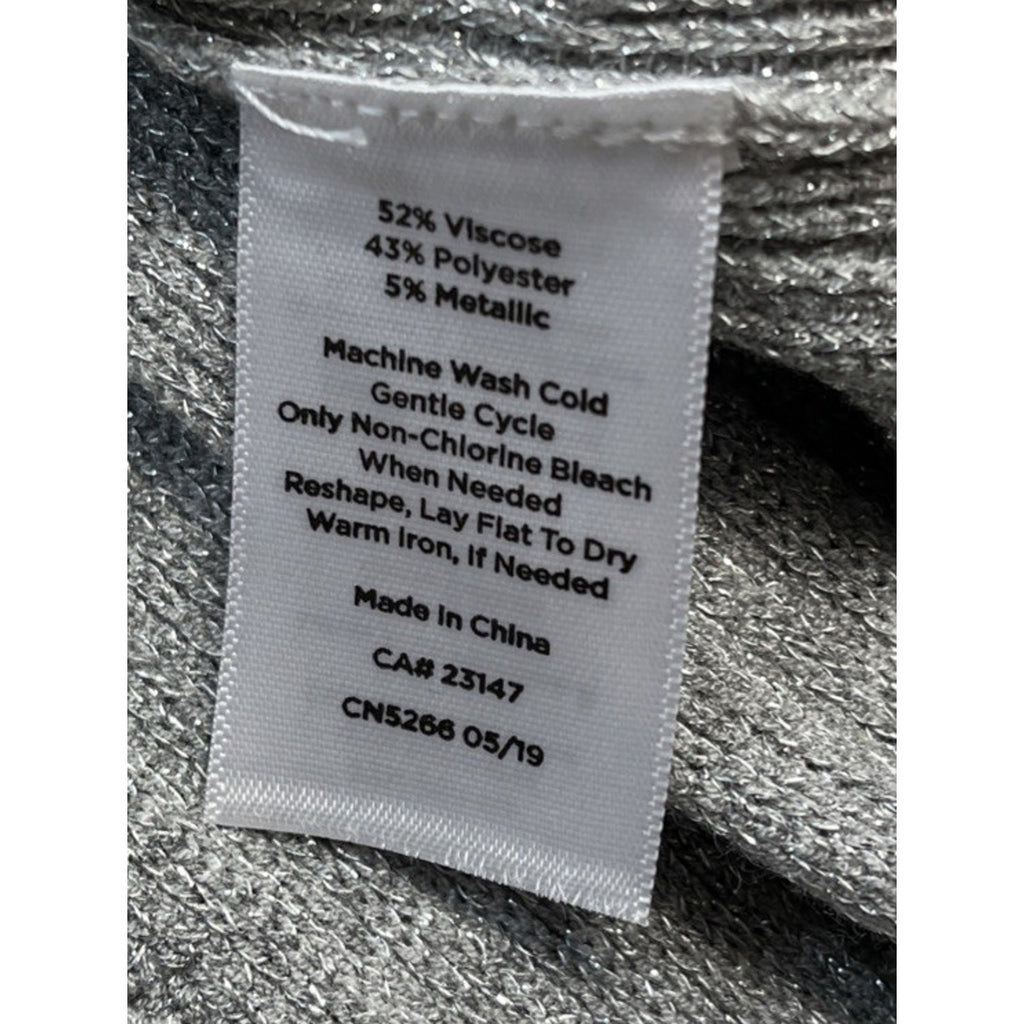 Talbots Women's Medium Petite Silver Metallic Sleeveless Sweater Top