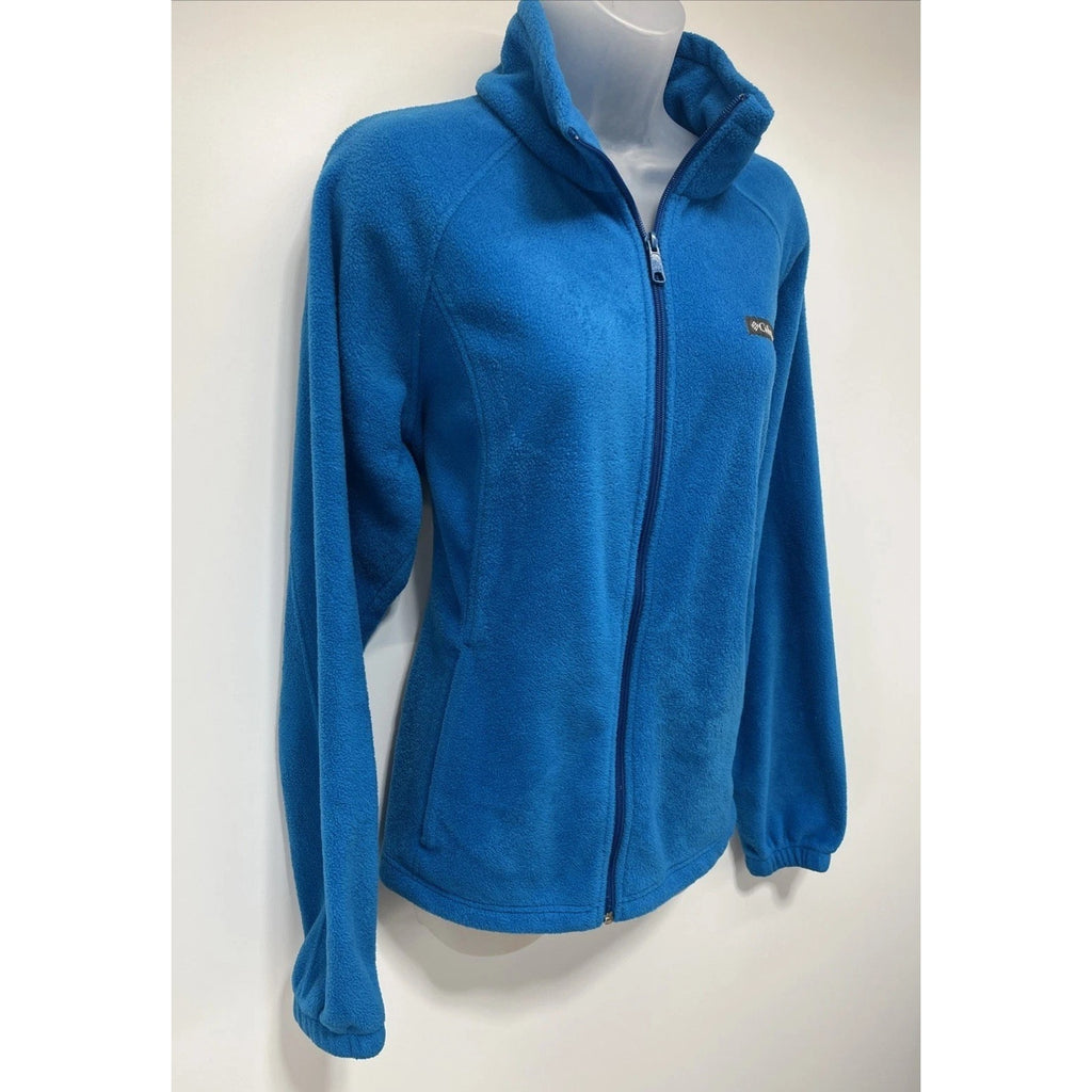 Columbia Jacket Women XL Benton Spring Full Zip Blue Fleece Mock Neck