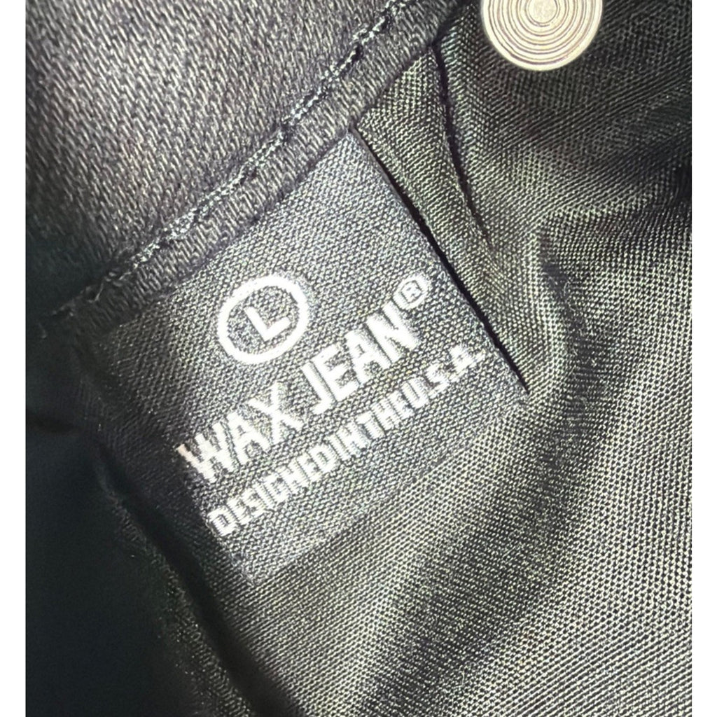 WAX Jeans Women's Size Large Stretch Midi Skirt Button Fly Black Wash NWT