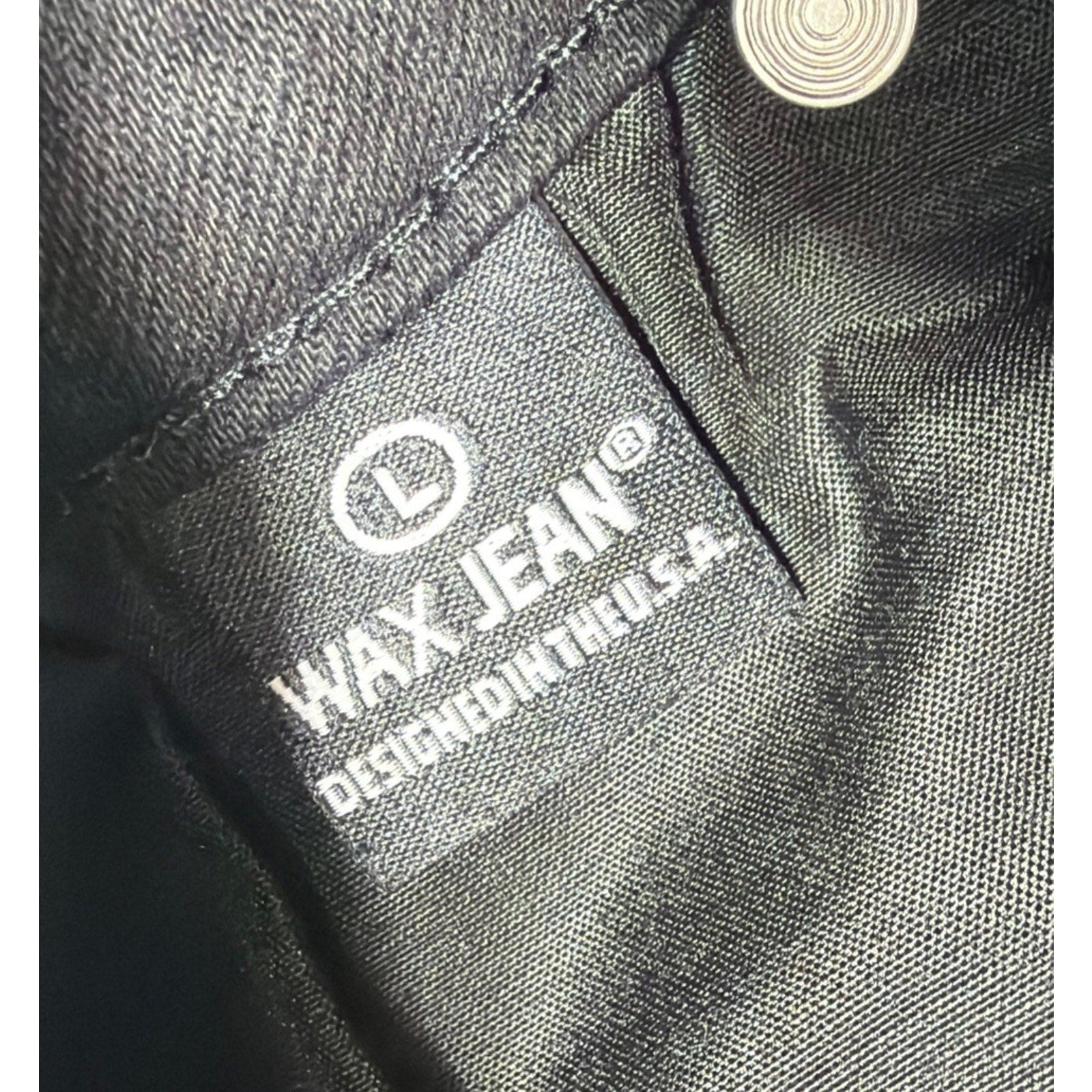 WAX Jeans Women's Size Large Stretch Midi Skirt Button Fly Black Wash NWT