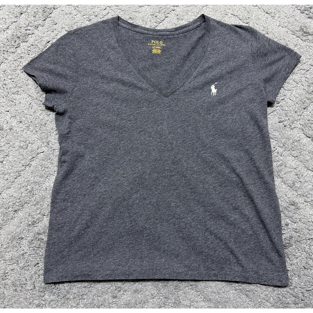 Polo Ralph Lauren T Shirt Womens Size M Gray Casual Short Sleeve Ladies