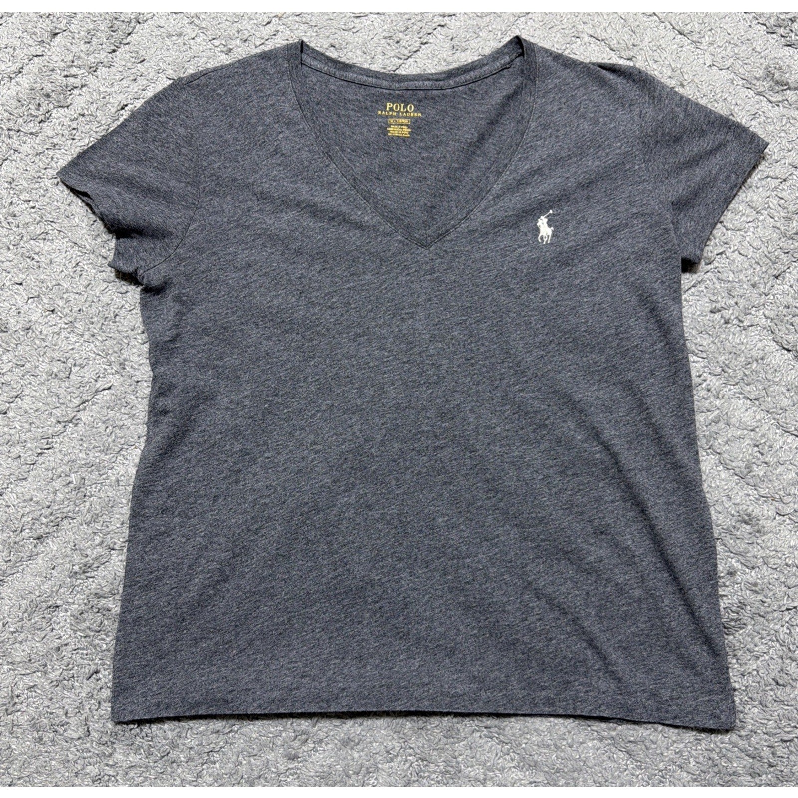Polo Ralph Lauren T Shirt Womens Size M Gray Casual Short Sleeve Ladies