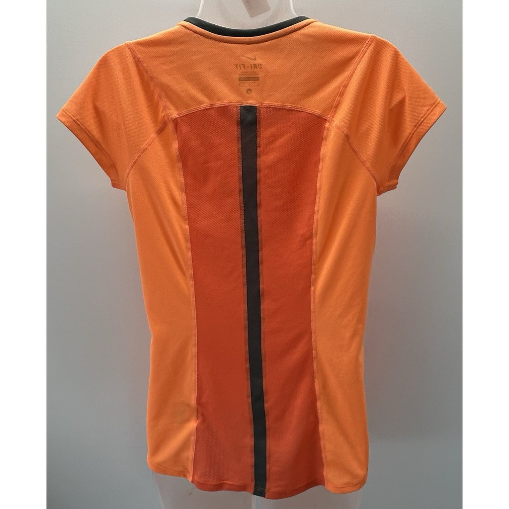 NIKE | DRI-FIT Women's Size Medium Orange Active T-Shirt Running Reflective Mesh