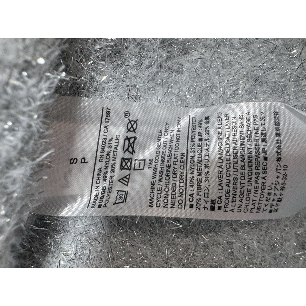 NWT Banana Republic Tinsel Sweater Dress Gray Metallic Long Sleeve Size S