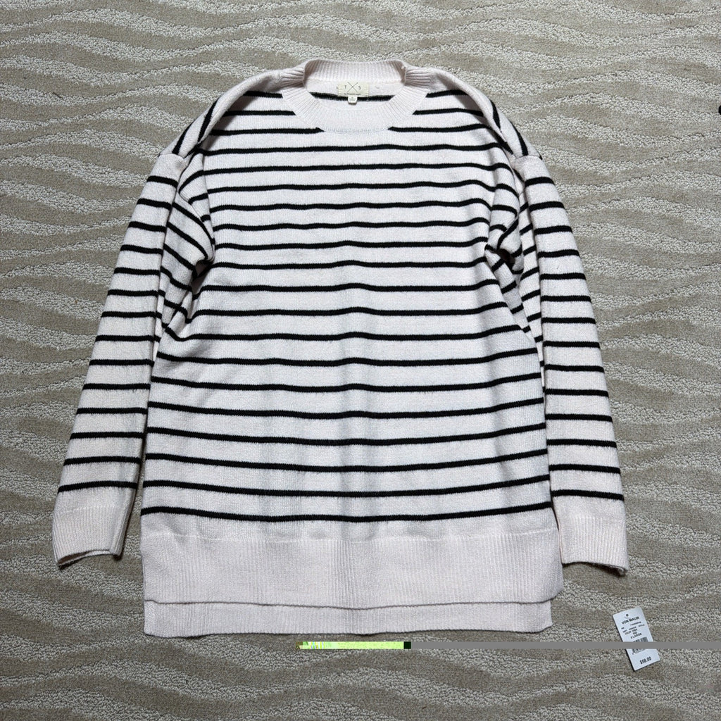 Thread and Supply Women's XL Ivory Black Sweater Knit Crew Neck Stretch . New
